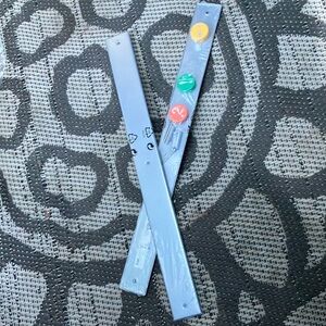 2 new IKEA wall mount stainless steel bar for magnets message / reminder board